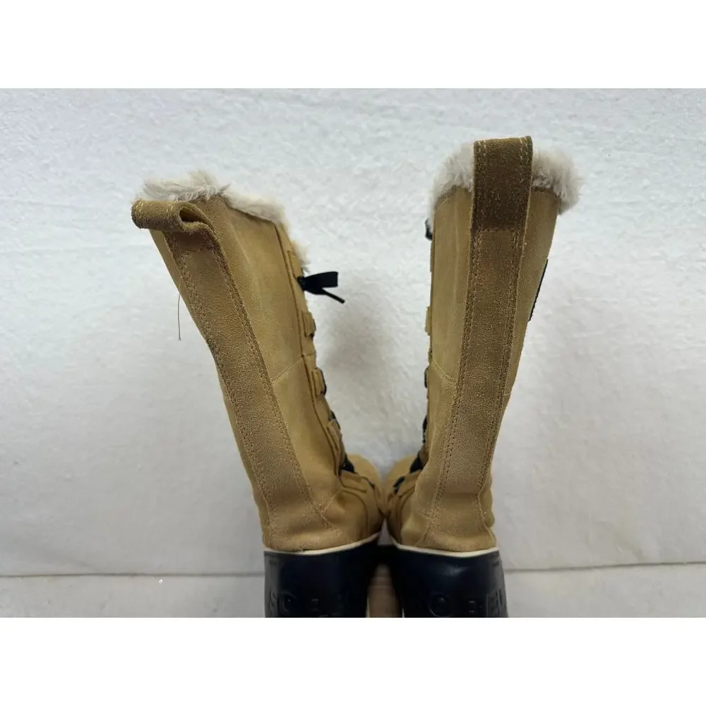 Sorel Tivoli High II Boots Women's SZ 7 Suede Black Lace Up Closure NWOT